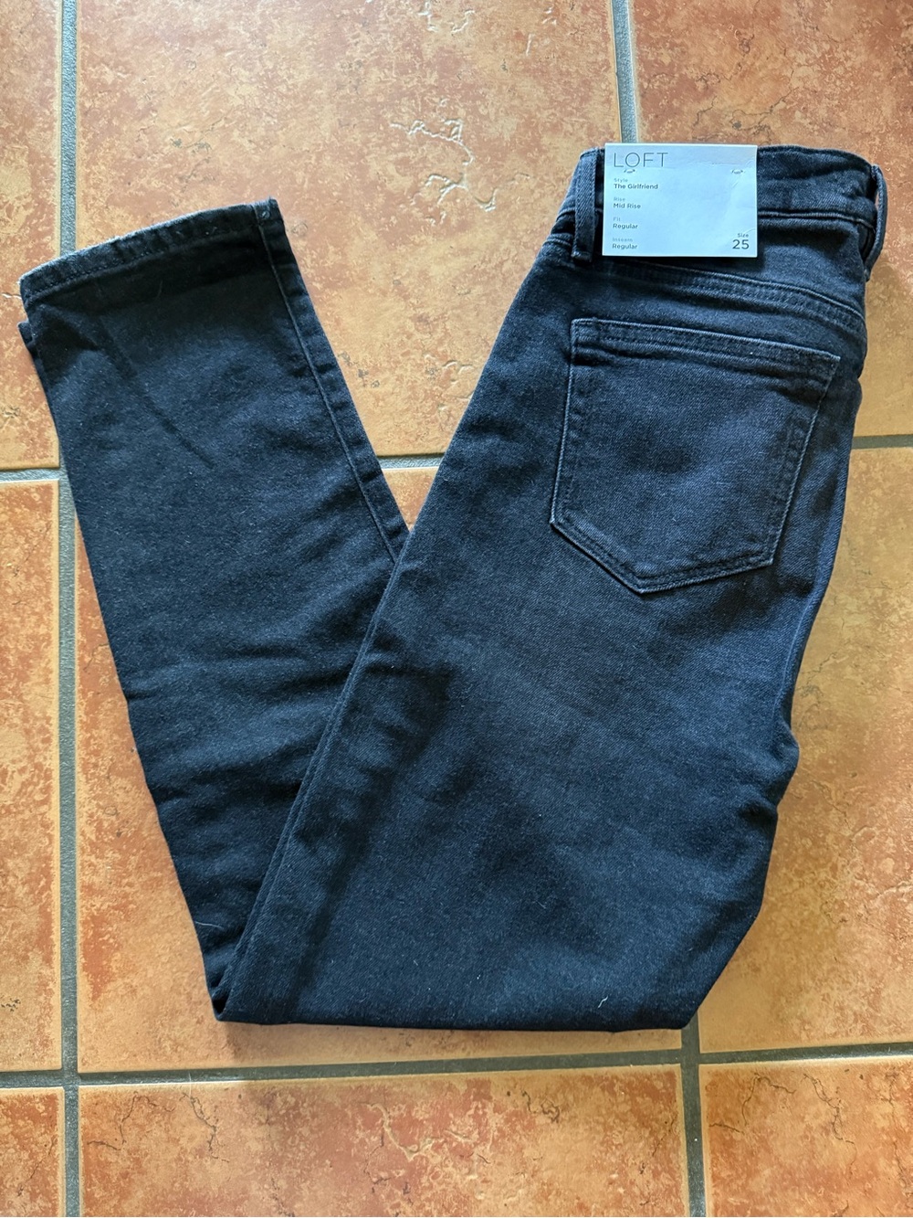 LOFT Black Girlfriend Jeans - Stretch Mid-Rise